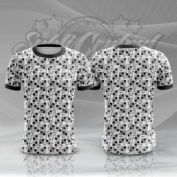 Different Squares Design Full Print Roundneck Shirt Thumbnail