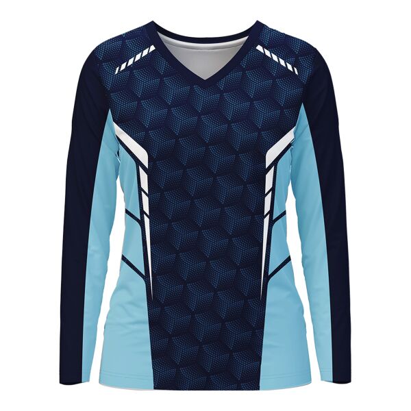 V-neck Long Sleeve Volleyball Jersey Full Print Sublimation Thumbnail