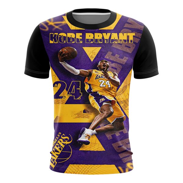 Vintage Kobe Bryant Basketball Half Bleed Full Print Sublimation Roundneck Shirt Thumbnail