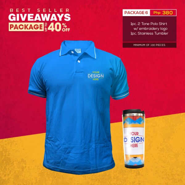 Package 6 - 2 Tone Polo & Stainless Tumbler Thumbnail