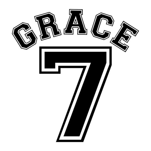 Name & Number - (Grace) - (Number 7) - Black - NN5 Thumbnail