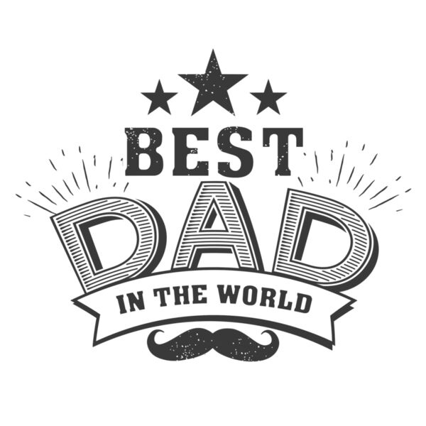 Fathers Day - Shirt Designs - Star Mustache - Best Dad in the World - FDS 02 Thumbnail