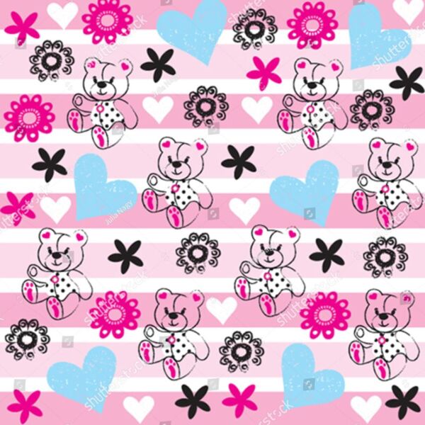 Full Background - Girl Designs - Cute Bears - KG 08 Thumbnail