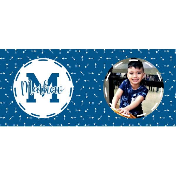 Background Pattern, Full Print Background with Name, Changeable Photo, Editable Name, Arrow Pattern, Blue Pattern, Mug Full Print,  A1 Thumbnail