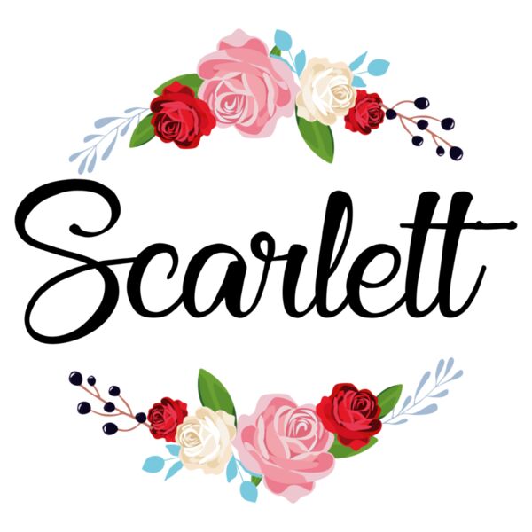 Floral Crest, Spot Print Crest with Name, Editable Name, Rose Crest, Flower Crest, Flower Ribbon, Rose Ribbon, Mug Full Print, FL1 Thumbnail