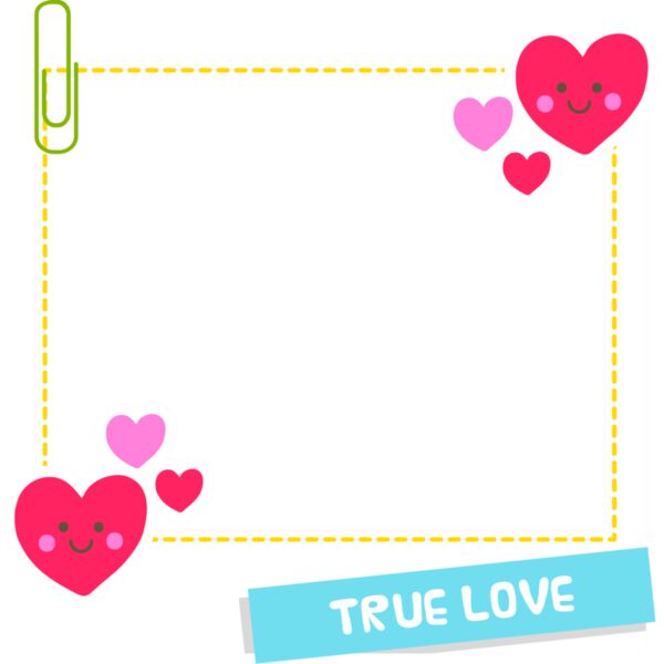 Sticky Note, Inlove, Couple Hearts, Two Happy Face Hearts, Small Pink Hearts, Green Paper Pin, True Love Blue Sticker, Insert Photo, Pillow - CP2 C Thumbnail