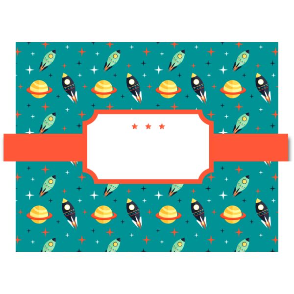 Outer Space Theme, Outer Space Background, Outer Space Design, Planet Saturn, Spaceship, Space Shuttle, Customizable Name - SD 15 Thumbnail