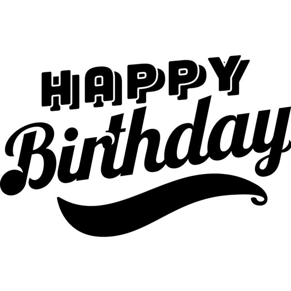 Birthday Typography , Statement , Changeable Color , Black Design , Vector Design , Happy Birthday , Digital Printing , Customizable , Personalized Gift - BT 10 Thumbnail