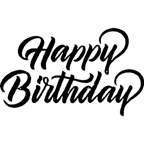 Birthday Typography , Statement , Changeable Color , Black Design , Vector Design , Happy Birthday , Digital Printing , Customizable , Personalized Gift - BT 02 Thumbnail