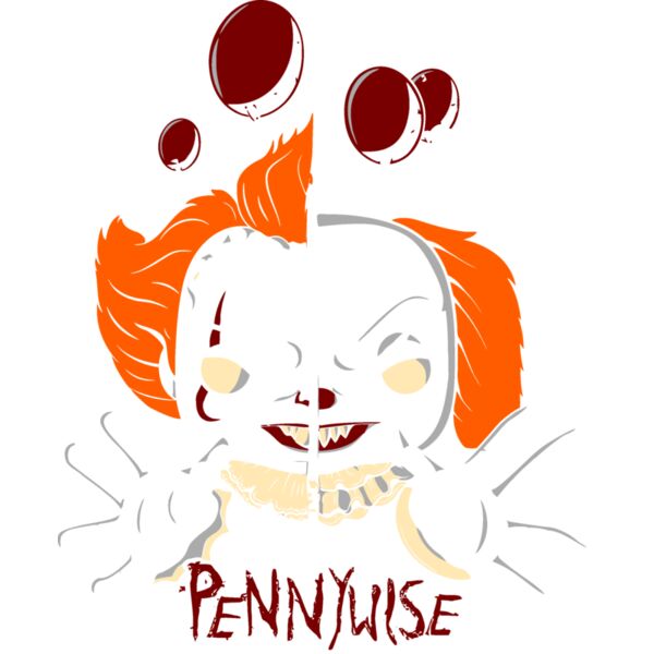 Mugs Designs , Template , Solid Color , Orange , Maroon , Cream , Gray , PNG , Funko Pop , Pennywise The Dancing Clown , IT , Digital Printing , Customizable , Personalized Gift - Funko It rostros Thumbnail