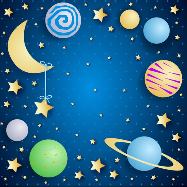 Bg  Planets Stars   Moon  Background Designs with Frame  Kids Boy Background Background  KBB 24 Thumbnail