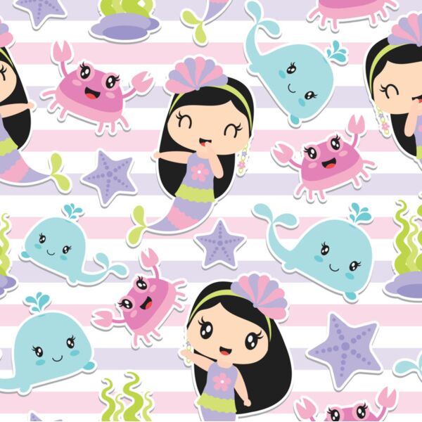 Princess  Cute Mermaid  Background Designs with Frame  Kids Girl Background  KGP 22 Thumbnail