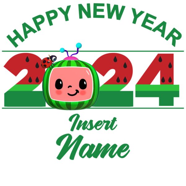 Cocomelon Design - New Year 2024, Changeable Name and Color - CCS-06 Thumbnail