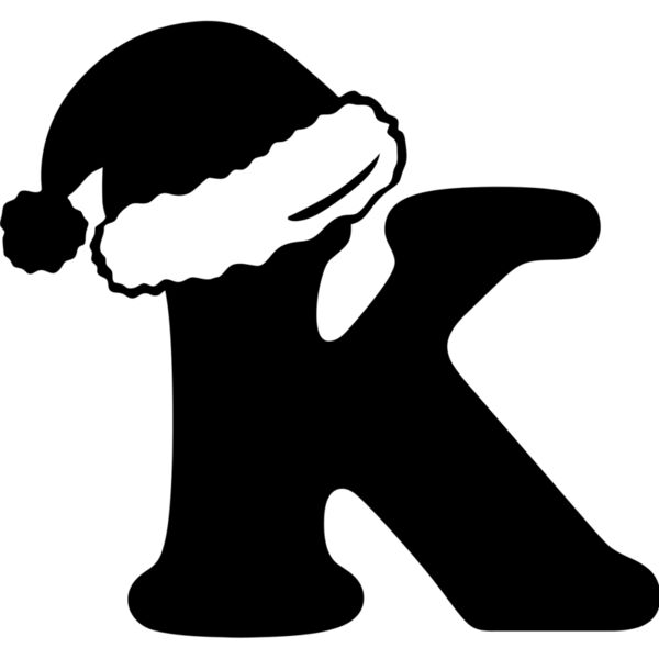 Christmas Designs , Group Designs , Cliparts , Black , PNG , Christmas Initials Designs , Christmas Initial Letter K , Mens Design , Ladies Design , Digital Printing , Full Print , Shirts , Mugs , Keychain , Poloshirt , Jacket , Customizable , Personalize Thumbnail