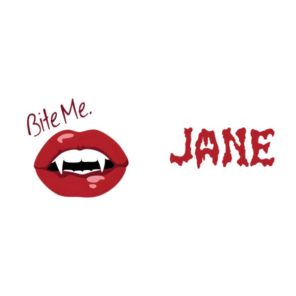 Bite Me. Halloween Design with Personalized Name, Mug Design - HMU-004 Thumbnail