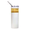 20oz Glitter Stainless Skinny with Straw (White) Thumbnail