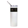 20oz Glitter Stainless Skinny with Straw (White) Thumbnail