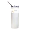 20oz Glitter Stainless Skinny with Straw (White) Thumbnail