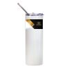 20oz Glitter Stainless Skinny with Straw (White) Thumbnail