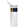 20oz Glitter Stainless Skinny with Straw (White) Thumbnail