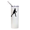 20oz Glitter Stainless Skinny with Straw (White) Thumbnail