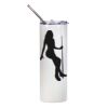 20oz Glitter Stainless Skinny with Straw (White) Thumbnail