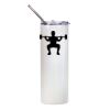 20oz Glitter Stainless Skinny with Straw (White) Thumbnail