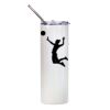 20oz Glitter Stainless Skinny with Straw (White) Thumbnail