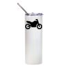 20oz Glitter Stainless Skinny with Straw (White) Thumbnail