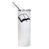 20oz Glitter Stainless Skinny with Straw (White) Thumbnail