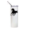 20oz Glitter Stainless Skinny with Straw (White) Thumbnail