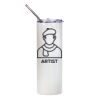 20oz Glitter Stainless Skinny with Straw (White) Thumbnail