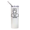 20oz Glitter Stainless Skinny with Straw (White) Thumbnail
