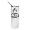 20oz Glitter Stainless Skinny with Straw (White) Thumbnail