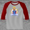 Raglan 3/4 Roundneck Shirt (Gray Body) Thumbnail