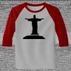 Raglan 3/4 Roundneck Shirt (Gray Body) Thumbnail