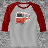 Raglan 3/4 Roundneck Shirt (Gray Body) Thumbnail