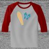 Raglan 3/4 Roundneck Shirt (Gray Body) Thumbnail