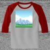 Raglan 3/4 Roundneck Shirt (Gray Body) Thumbnail