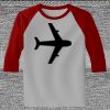 Raglan 3/4 Roundneck Shirt (Gray Body) Thumbnail