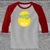 Raglan 3/4 Roundneck Shirt (Gray Body) Thumbnail
