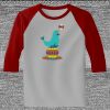 Raglan 3/4 Roundneck Shirt (Gray Body) Thumbnail