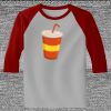 Raglan 3/4 Roundneck Shirt (Gray Body) Thumbnail