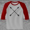 Raglan 3/4 Roundneck Shirt (Gray Body) Thumbnail