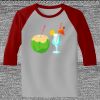 Raglan 3/4 Roundneck Shirt (Gray Body) Thumbnail
