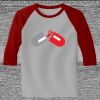 Raglan 3/4 Roundneck Shirt (Gray Body) Thumbnail