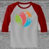 Raglan 3/4 Roundneck Shirt (Gray Body) Thumbnail