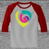 Raglan 3/4 Roundneck Shirt (Gray Body) Thumbnail