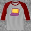 Raglan 3/4 Roundneck Shirt (Gray Body) Thumbnail