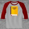 Raglan 3/4 Roundneck Shirt (Gray Body) Thumbnail